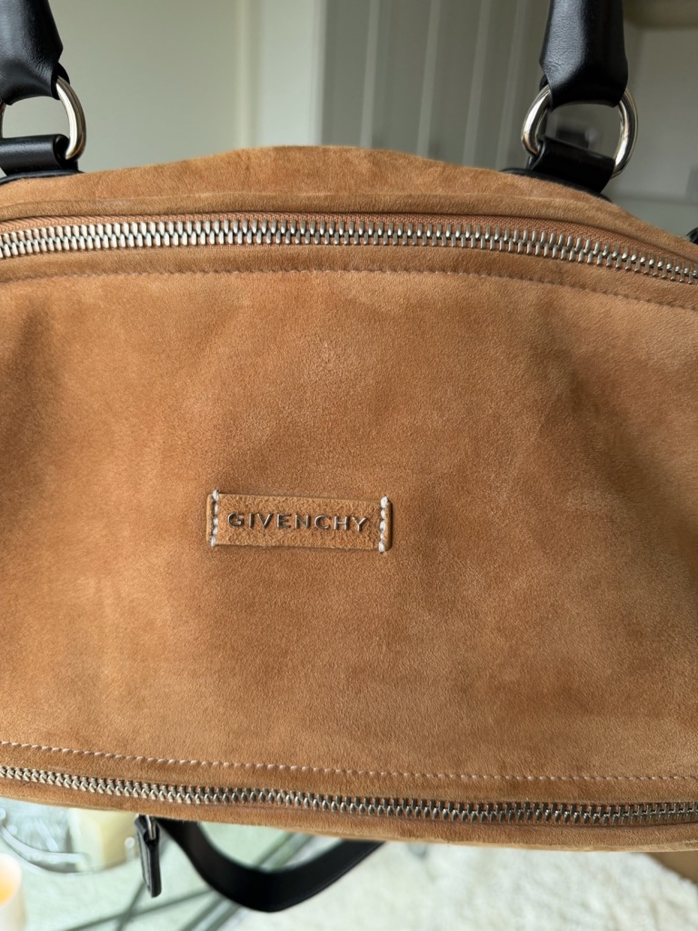 LIMITED EDITION Runway Givenchy Tan Suede Shearling-Trim Pandora Medium - Picture 8 of 9